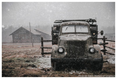 Old truck on farm