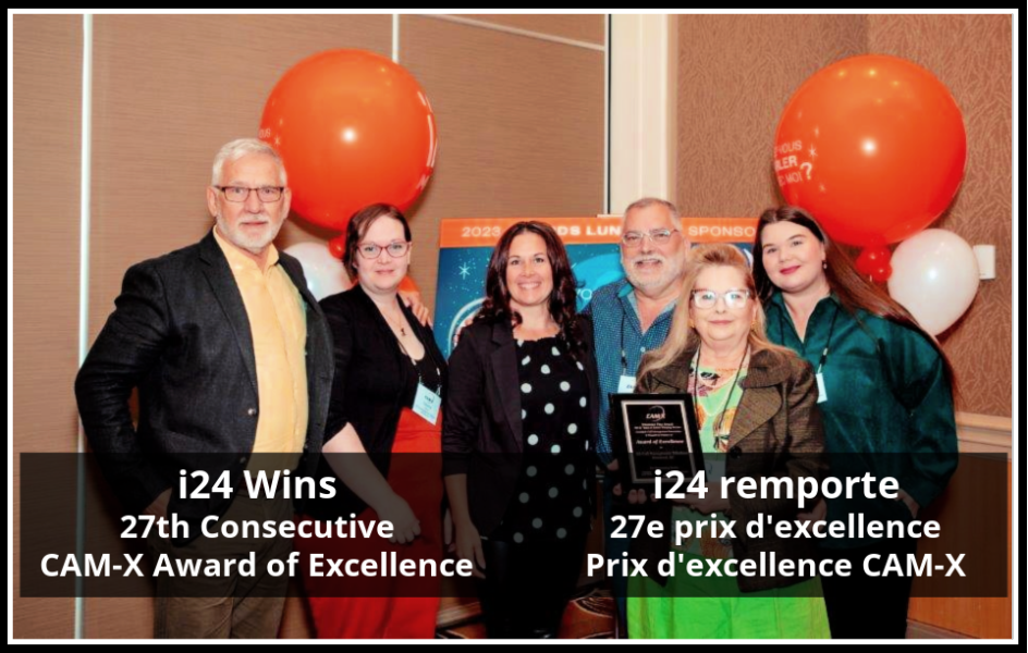i24 wins 27th Cam-X Award of Excellence